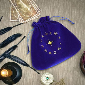 Sacs de tarot en flanelle à cordon avec symboles de disque de constellation-Sacs de divination en velours pour cartes <span class=keywords><strong>Oracle</strong></span>, dés, cristaux, <span class=keywords><strong>runes</strong></span> - Product Image 6