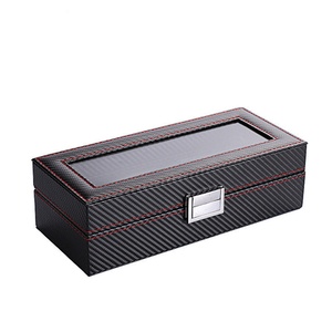 Exquisite Durable Carbon Fiber PU Leather <b>Watch</b> Sunglasses <b>Case</b> for Men 5 6 10 12 Slots <b>Watches</b> Box Organizer Logo <b>Watch</b> Box OEM - Product Image 4
