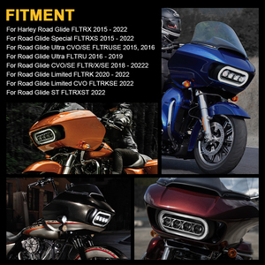 ไฟหน้ารถจักรยานยนต์ LED สำหรับ Harley Road <span class=keywords><strong>Glide</strong></span> FLTRX FLTRXS 2015 - 2022 <span class=keywords><strong>Ultra</strong></span> CVO/SE FLTRUSE 2015 2016 <span class=keywords><strong>Ultra</strong></span> FLTRU 2016 - 2019 - Product Image 6