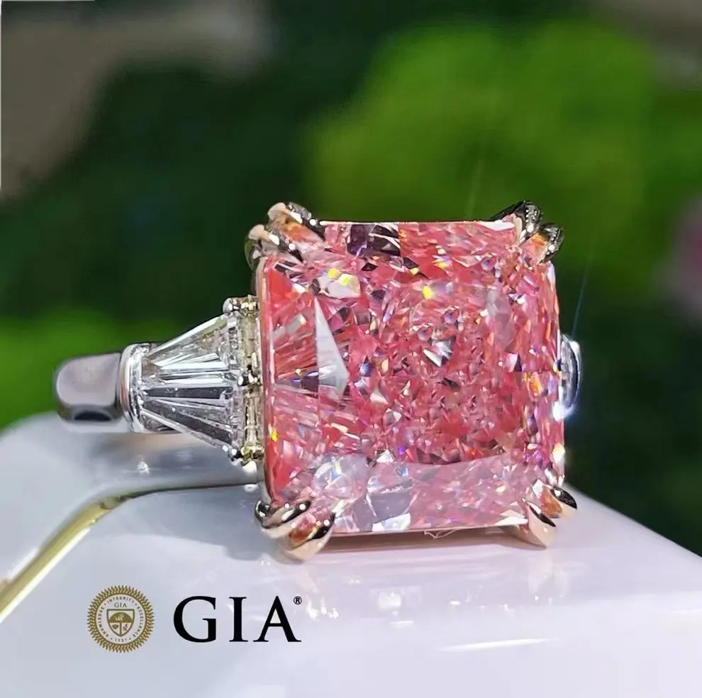 Sgarit ювелирные украшения розовый бриллиант обручальное кольцо из белого золота 18 карат 10.42CT в том случае, если свет, белый, красный, коричневый цвет, натуральный кольцо с бриллиантом для женщин