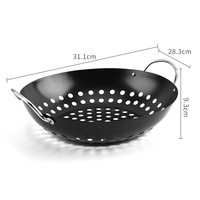 Accessoires de cuisine : Panier de cuisson robuste en acier inoxydable antiadhésif pour fruits, légumes et barbecue, idéal pour le camping