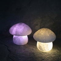 Lampe en albâtre naturel de luxe en forme de champignon, sans fil, rechargeable, lampe de table en pierre, texture de marbre unique pour la décoration d'hôtel et de restaurant