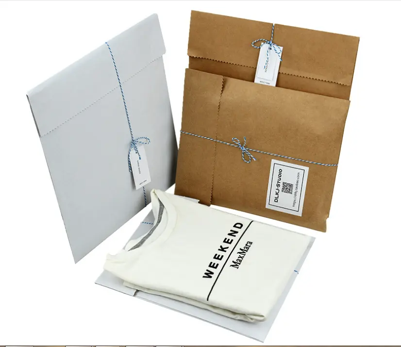 Neues Design Recycling papier Kleidung Verpackung Benutzer definierte Logo Umschlag Mailer Tasche