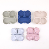 Antidérapant sans BPA Silicone Grip Plat Divisé Conception Vaisselle Silicone Bébé Assiette Incassable Aspiration Silicone Assiette À Dîner