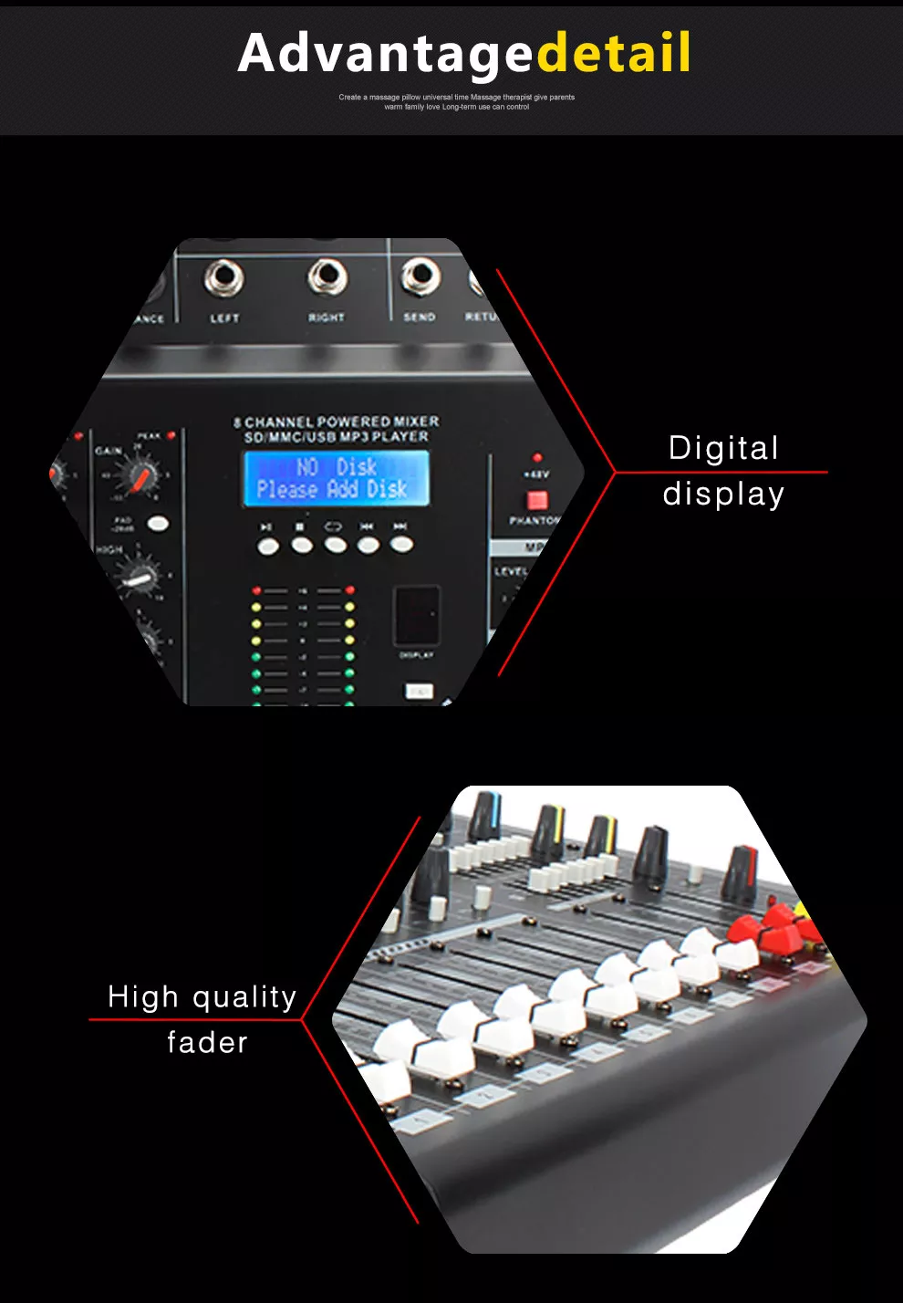 PMX808D Professional DJ Console - 8 Channel Power Mixer