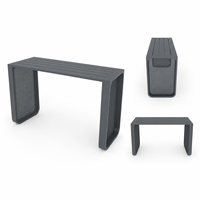 Ensemble de table de bar d'extérieur moderne avec structure en aluminium, mobilier de patio, table haute et chaises pour villa, hôtel, complexe hôtelier