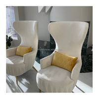 Promotion Fauteuil de Salon de Luxe en Velours Rembourré, Chaise d'Appoint Confortable à Dossier Haut pour Maison et Hôtel