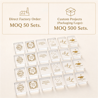 Juego de Fichas de Mahjong Americanas de Acrílico Transparente Personalizado de 166 Fichas |   Grabado Láser en Oro |   Programas de Regalos Corporativos |   Cantidad mínima de pedido: 50 conjuntos