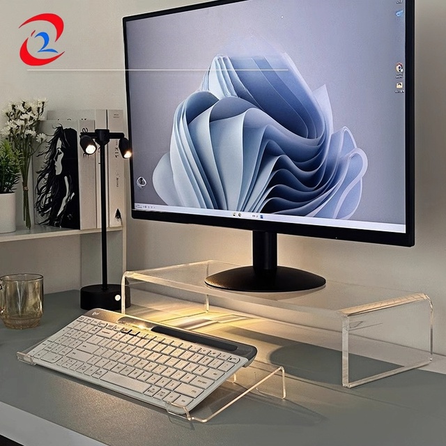Wholesale Custom Computer Screen Acrylic Monitor Riser Stand Acrylic Monitor Riser Monitor Stand Computer Stand Keyboard Riser