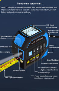 डिजिटल स्क्रीन के साथ लेजर टेप माप उपकरण 16 फीट मापने वाला टेप क्षेत्र वॉल्यूम फीट/इंच/इन/मीटर दूरी मीटर का उन्नयन करें - Product Image 6