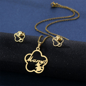 12 estilos Día DE LA MADRE Carta Amor mamá colgante 18K chapado en oro de acero inoxidable amor mamá collar conjunto joyería <span class=keywords><strong>al</strong></span> <span class=keywords><strong>por</strong></span> <span class=keywords><strong>mayor</strong></span> para mujeres - Product Image 4