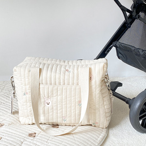 IBaifei OEM Mamá Bolso <span class=keywords><strong>de</strong></span> un solo hombro Cremallera Bordado Lindo Oso Imprimir Multifunción Mamá Bolsa Salida Cochecito <span class=keywords><strong>de</strong></span> bebé Bolsas <span class=keywords><strong>de</strong></span> pañales - Product Image 5