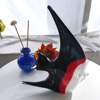 Figurine d'animal en verre soufflé à la main Art Déco Décoration d'art pour la maison et le bureau Ornement de table
