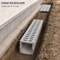 Canal de drainage ouvert en PRV (Plastique Renforcé de Fibres de Verre) pour la gestion des eaux pluviales et les travaux d'infrastructure