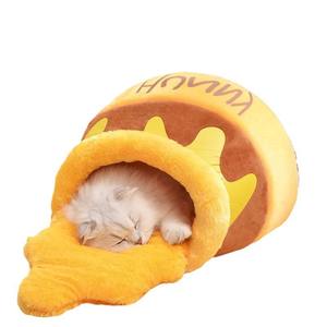 Schattig Honingpot Flanellen Kattenbed Voor De Winter Populair En Schattig Cartoon Design Hondenhok Voor Puppy 'S In De Winter - Product Image 6