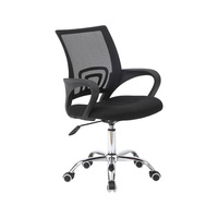 Chaise de bureau ergonomique pivotante moderne en promotion, personnalisable, avec assise en maille douce et accoudoirs en acier inoxydable chromé