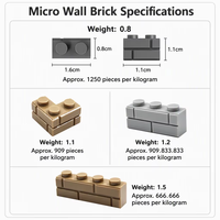 Blocs de construction en plastique ABS multicolores en vrac, 1250 pièces, jouets DIY, blocs et briques OEM