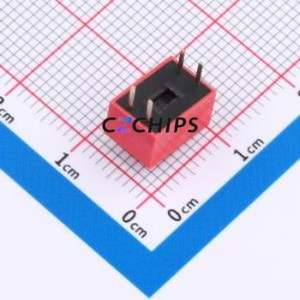 DS-02-R DIP Switch Through hole Component (THT) Switch ( Number of Switch Sections: 2 )( Lead Spacing: 2.54mm )( Color: Blue ) - Product Image 2