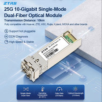 Émetteur-récepteur optique ZTRS 25G SFP28 LR 1310nm 10km SMF Duplex LC DFB pour la liaison de données des campus d'entreprise et l'automatisation industrielle