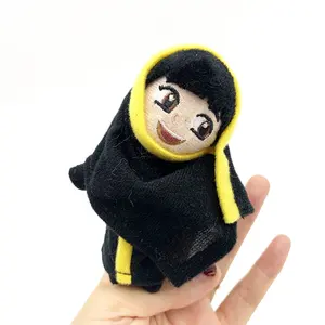 Boneca do bebê árabe macia personalizada, brinquedo de pelúcia com dedo, mini árabe