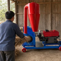 Broyeur à marteaux électrique en acier inoxydable massif 420-28, capacité de 1000 kg/h, pour broyer le maïs, les céréales et la paille pour l'alimentation animale en ferme