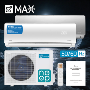 Climatiseur mural mini-split ZERO à faible bruit, chaud et froid, R32, avec pompe à condensat, système 4 zones à économie d'énergie, compatible R410A, R32, R4 - Product Image 1