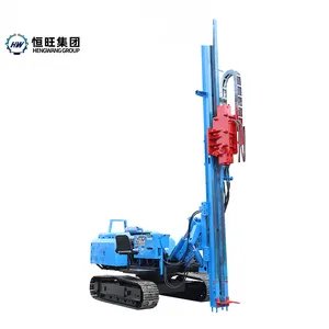 360 degree Hengwang piling machine vibrating Hydraulic press post vibro hammer pile driver solar power pile driving