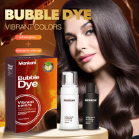 Colorant pour cheveux à bulles d'extrait de plantes sans ammoniaque, noir naturel, teinture rapide, OEM, fabrication en gros