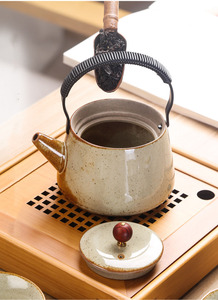 Japanese Kungfu Tea Creative Coarse Pottery Retro Lifting Beam Pot Small <b>Teapot</b> - Product Image 3