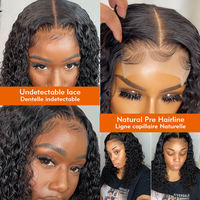 Perruques avec lacet frontal Hd frisées Cheveux humains Perruque brésilienne à lacet frontal en cheveux humains bruts bon marché Vendeur de cheveux humains pour femmes noires
