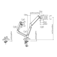 Support de bureau à double bras articulé à ressort à gaz pour deux écrans, compatible avec les moniteurs de 13 à 32 pouces – Offre Spéciale