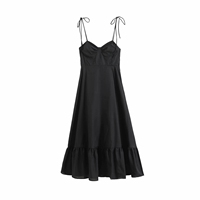 Robe longue élégante à taille haute, style vacances, sexy, à fines bretelles, fluide, personnalisation OEM avec échantillons pris en charge