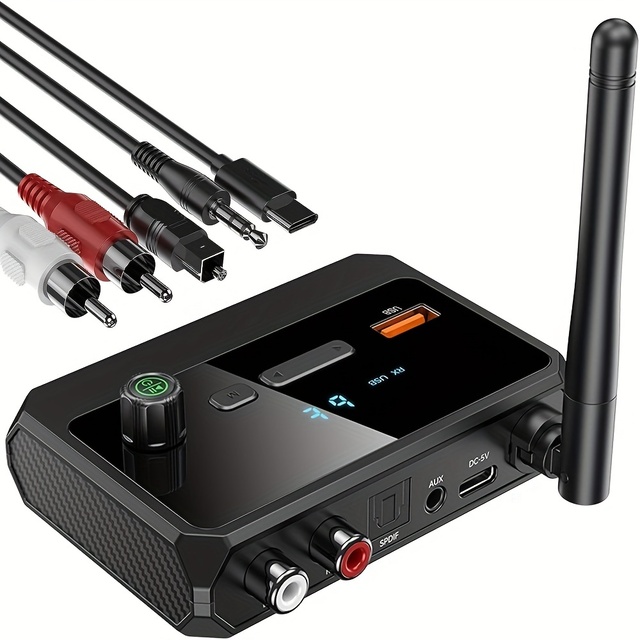 Multi Function Wireless Audio Adapter to Receive Transmit+Bypass 3-in-1 Wireless Transceiver Wireless Audio Receiver