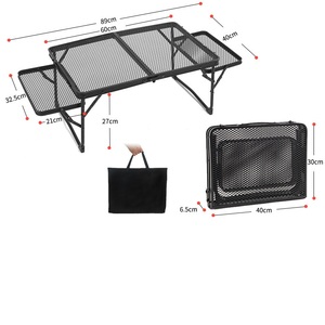 Trọng Lượng Nhẹ Kim Loại Gấp Nướng Bảng Với Có Thể Điều Chỉnh Chiều Cao Chiều Rộng Ngoài Trời Dã Ngoại Bên Túi Mang Theo Xử Lý Cho Sân Cắm Trại - Product Image 2