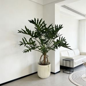 <span class=keywords><strong>ต้น</strong></span>ไม้ปลอมฟิโลเดนดรอนพรีเมียมในกระถางปูนซีเมนต์ ตกแต่งบ้าน สำนักงาน โรงแรม สไตล์โมเดิร์น เหมือนจริง - Product Image 1