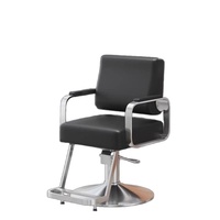 Chaise de barbier haut de gamme en acier inoxydable, réglable en hauteur, avec accoudoirs pivotants, nouveau style chinois pour salons de coiffure et barbiers