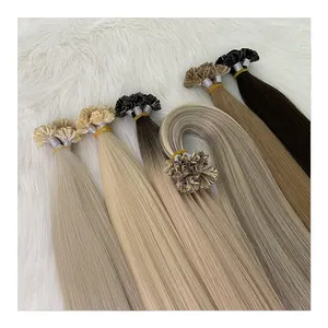 Fangcun 100% remy flat tip hair extension double drawn blonde u tip i tip human hair extensions