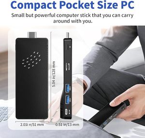 Mini PC Stick <span class=keywords><strong>sans</strong></span> ventilateur, micro-<span class=keywords><strong>ordinateur</strong></span> <span class=keywords><strong>de</strong></span> <span class=keywords><strong>bureau</strong></span> Windows 10 Celeron J3455, 4 Go <span class=keywords><strong>de</strong></span> RAM, 64 Go EMMC, Gigabit Ethernet, sortie 4K 60Hz pour - Product Image 4
