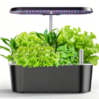 Système de culture hydroponique magnétique 24W avec lumière LED automatique pour plantes, 7 trous, pour herbes et légumes d'intérieur