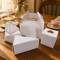 Boîtes à bonbons en papier kraft blanc écologiques personnalisées en gros, emballages pour gâteaux, boîtes cadeaux