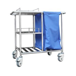 Rvs Praktische Ziekenhuis Gebruikt Beweegbare Vuile Wasmand Verzamelen <span class=keywords><strong>Trolley</strong></span> Met Planken - Product Image 1