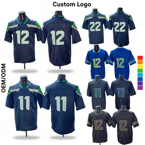 Nuova Maglia da Football Americano 2026 Blu Navy Verde Neon Grigio Lupo Colori Squadra Traspirante Cucita Maglietta Sportiva Unisex Abbigliamento per Tifosi - Product Image 1