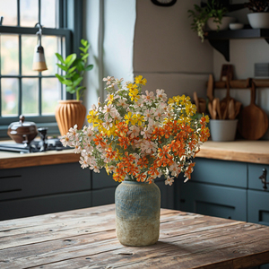 カラフルなフェイクスロングシングルステムワイルドフラワー80cmリアルな手作りモダンシルク人工花感謝祭ホームテーブル用 - Product Image 3