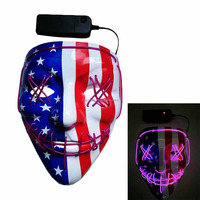 LED USA Flag El Wire Mask Light up Mask Fashion for Indpendent Day july 4th Masks Festival Party