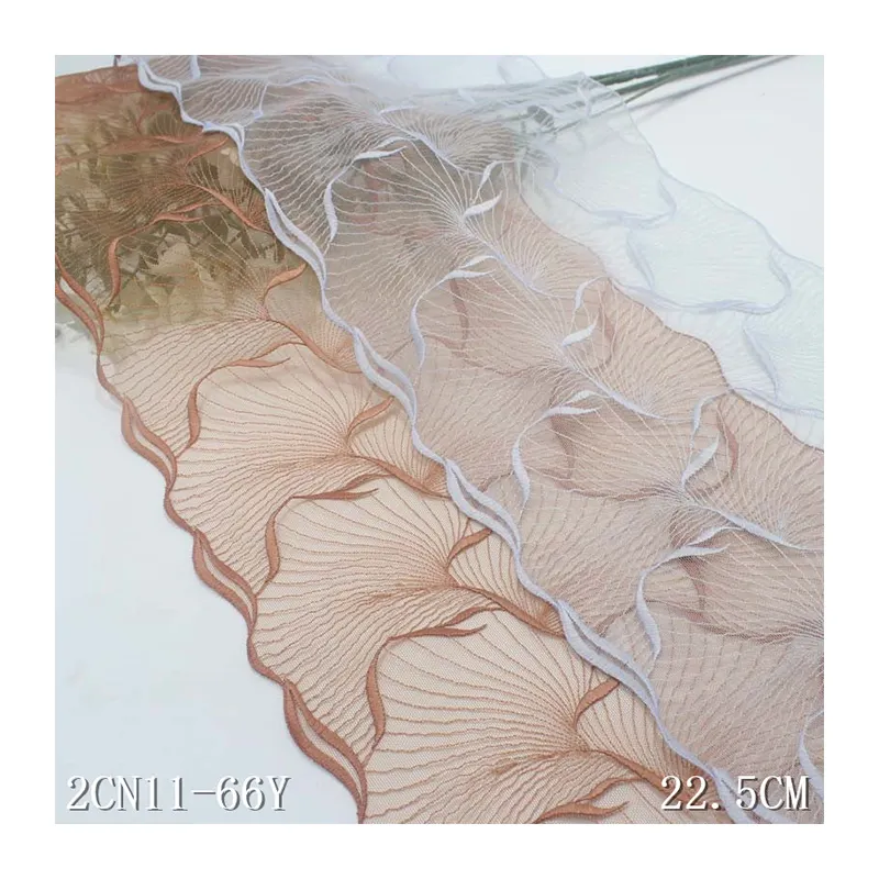 홈 텍스타일 용 독특한 쉘 패턴 디자인 23cm 라이트 그레이 보일 꽃 자수 레이스 트림