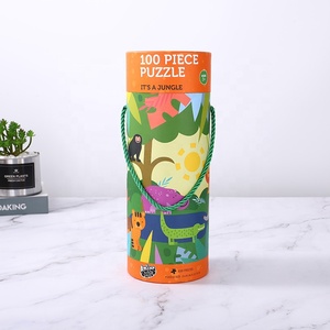 Tùy chỉnh phân hủy sinh học xi lanh bao bì Đồ chơi vòng câu đố giấy các tông ống với dây thừng - Product Image 2