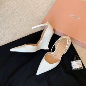 Sandali Trendy in <span class=keywords><strong>Pelle</strong></span> Verniciata con Cinturino per Donne, Aumentano l'Altezza, Antiscivolo, Traspiranti, Comodi, Flessibili, con Tacco Spesso - Product Image 3