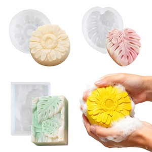 DM1275 해바라기 잎 모양 비누 만들기 실리콘 몰드 DIY 천연 수제 배쓰밤 향초 왁스 공예 도구 - Product Image 2