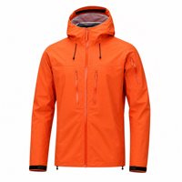 Veste technique orange pour homme, durable, imperméable, à capuche, coupe-vent, haute performance, randonnée, trekking, OEM