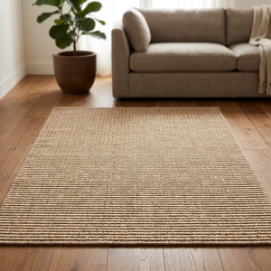 Tapis en jute pour hôtel, tapis en jute naturel, tapis en jute tissé à la main, tapis en jute beige, tapis en fibre naturelle texturée, tapis de style farmhouse - Product Image 1